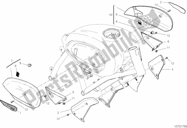 Tutte le parti per il Carenatura del Ducati Scrambler 1100 Special USA 2018